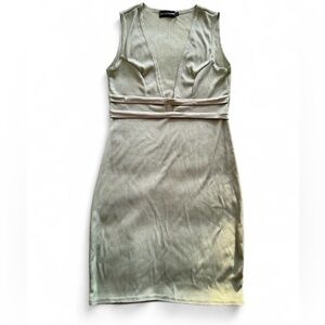 PrettyLittleThing green/sage colored bodycon dress
